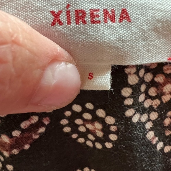 XIRENA Liam jumpsuit black sand aztec boho hippie sz S elastic tie waist - Picture 6 of 11